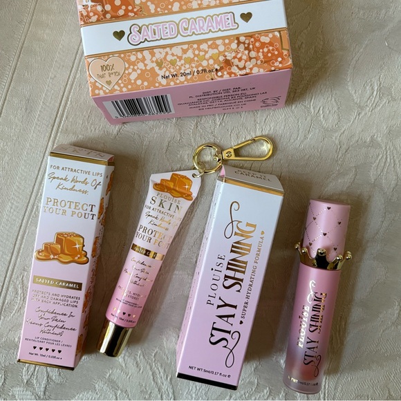 P. Louise Bad B*tch Energy Lip Oil & Conditioner Balm Duo Set Salted Caramel - Picture 1 of 9